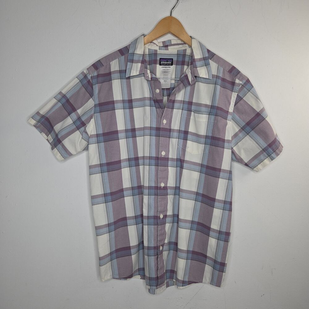 Patagonia Men's Plaid Short Sleeve Button Down Shirt Size L